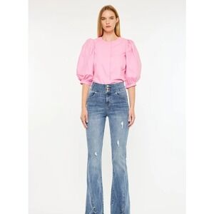 High-Rise Flare Women Jeans in Blue